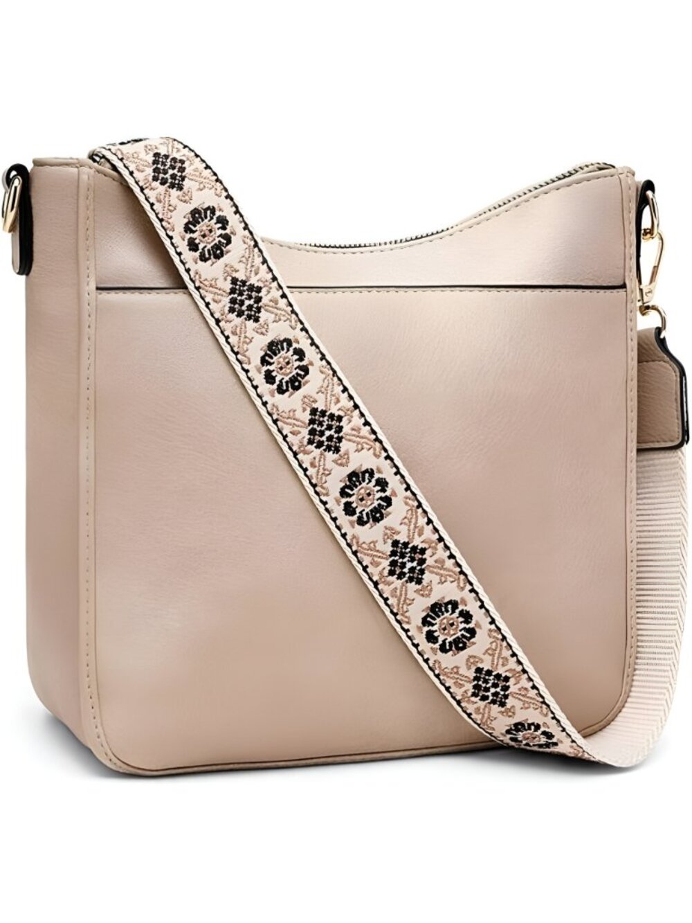 Hobo Crossbody Bag for Women, Vegan Leather Multipocket Shoulder Purse - Picture 9 of 16